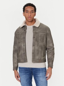 Guess Kurtka z imitacji skóry M5BL0I W2500 Brązowy Regular Fit