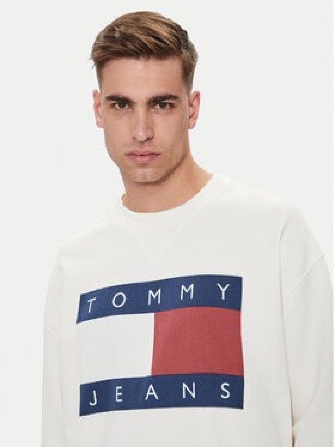 Tommy Jeans Bluza Big Flag DM0DM19222 Biały Relaxed Fit