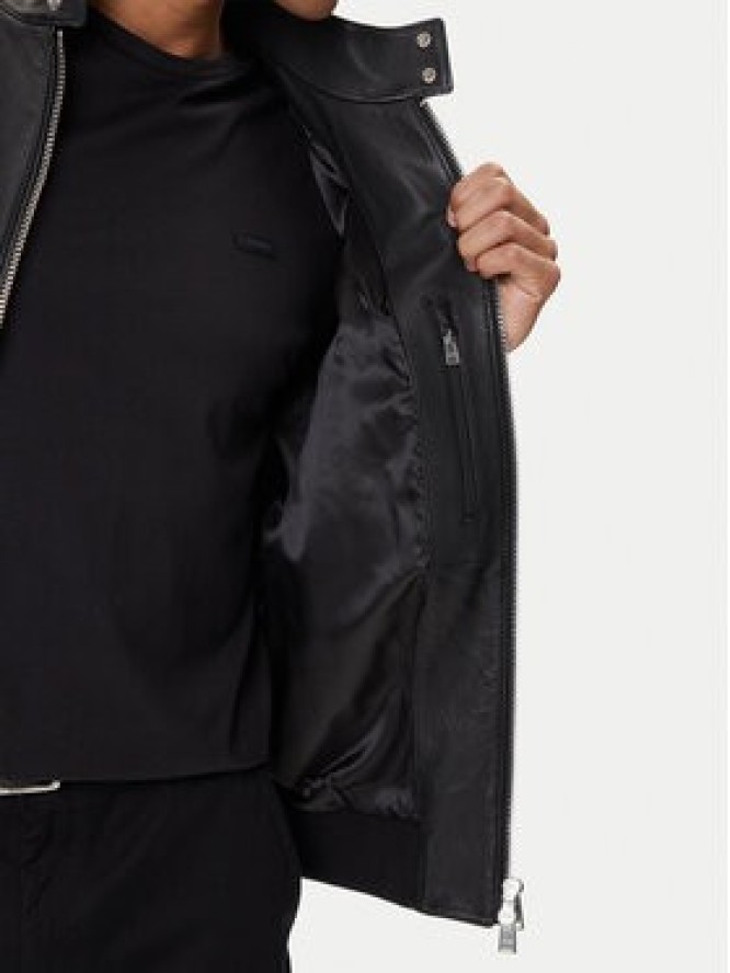 BOSS Kurtka skórzana H-Moiner 50543899 Czarny Regular Fit