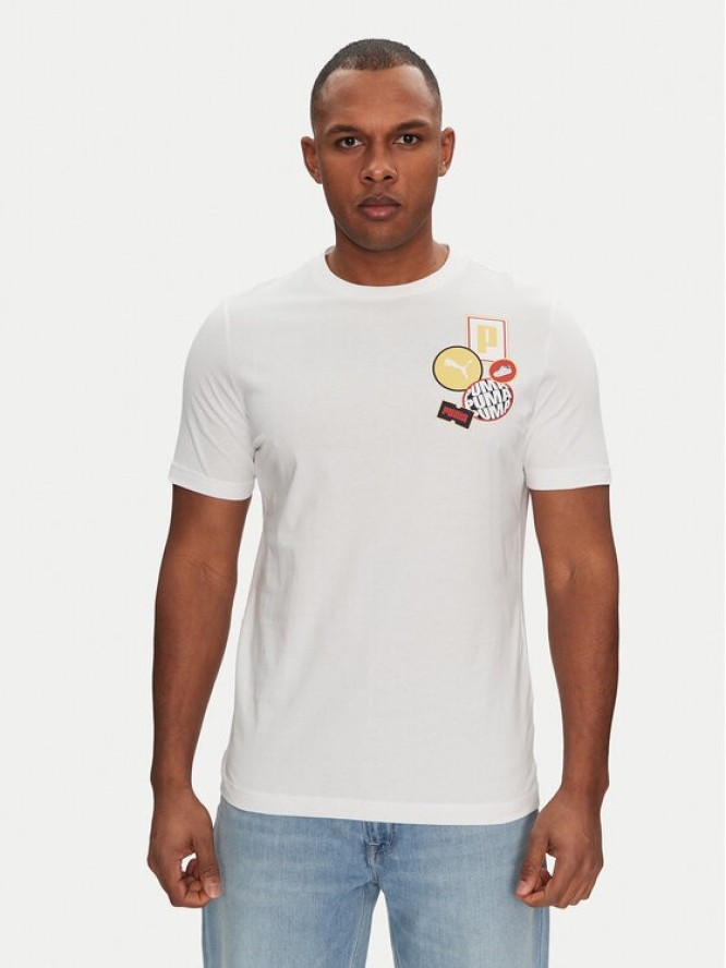 Puma T-Shirt Graphics Icon 684829 Biały Regular Fit