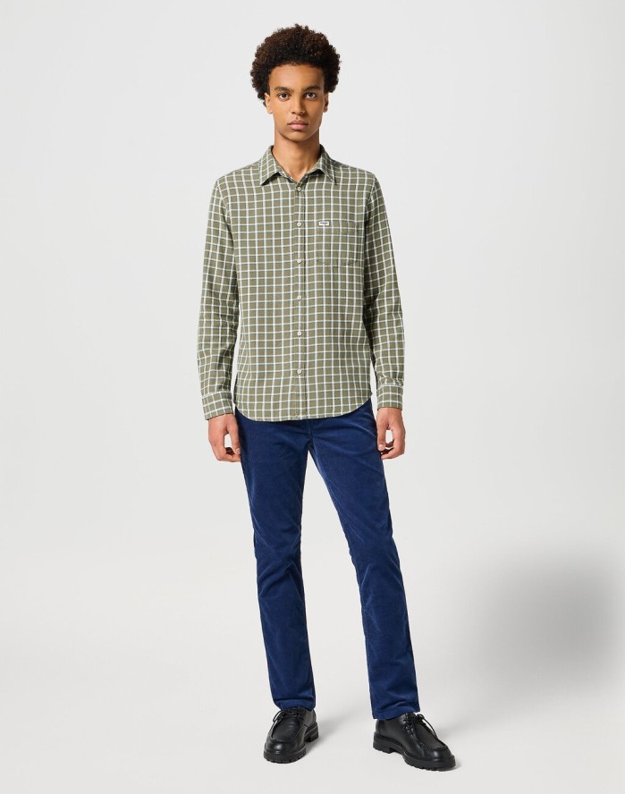 WRANGLER MĘSKA KOSZULA 1 PKT SHIRT DUSTY GREEN 112356770 W5X2017359