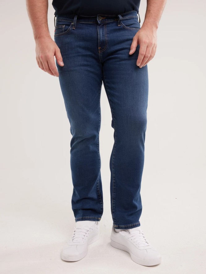 Jeansy męskie dopasowane granatowe Tobias 401