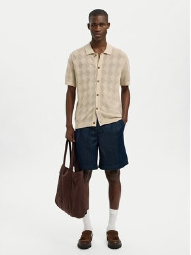 Selected Homme Koszula 16097564 Beżowy Regular Fit