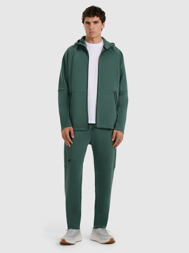 4F Bluza dresowa rozpinana z kapturem męska - zielona XL