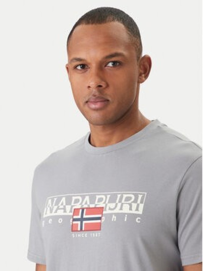 Napapijri T-Shirt S-Aylmer NP0A4HTO Szary Regular Fit