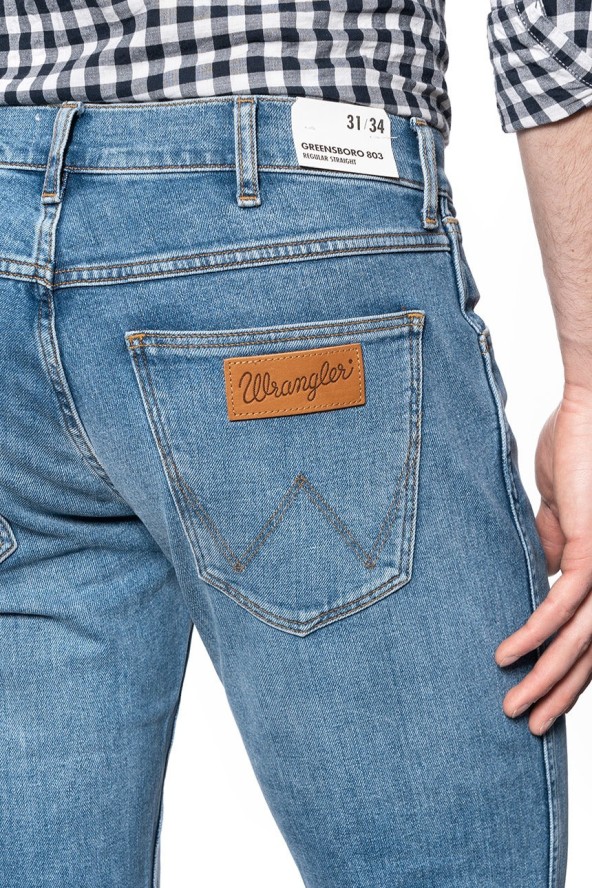 WRANGLER SPODNIE MĘSKIE GREENSBORO MID SUMMER BLUE W15QV712Z 112127106