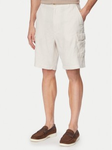 Calvin Klein Jeans Szorty materiałowe LV04RF610G Beżowy jasny Regular Fit