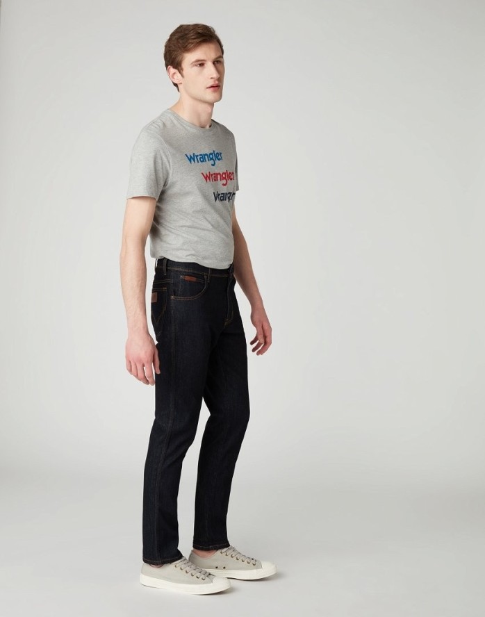 WRANGLER TEXAS MĘSKIE SPODNIE JEANSOWE SLIM DARK RINSE W12SP690A 112126514