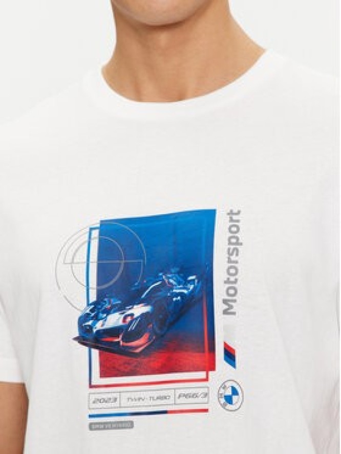 Puma T-Shirt BMW MMS Car Graphic 624158 Biały Regular Fit