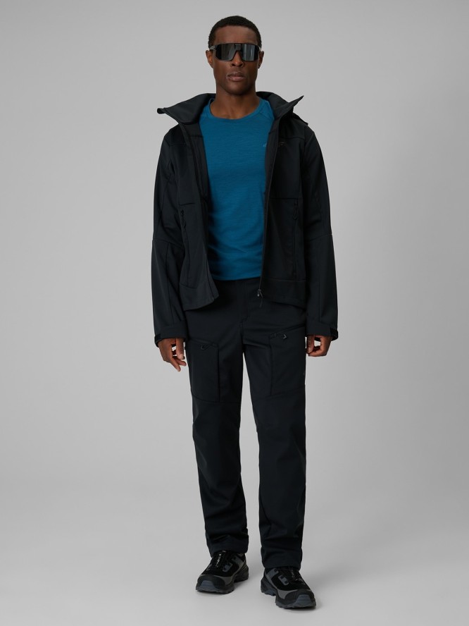 4F Kurtka softshell wiatroodporna membrana 8000 męska - czarna S