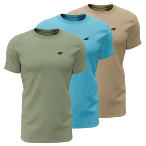 T-shirt męski (ZESTAW KOSZULEK 3 SZT.) 4F 4FWSS26TTSHM4481