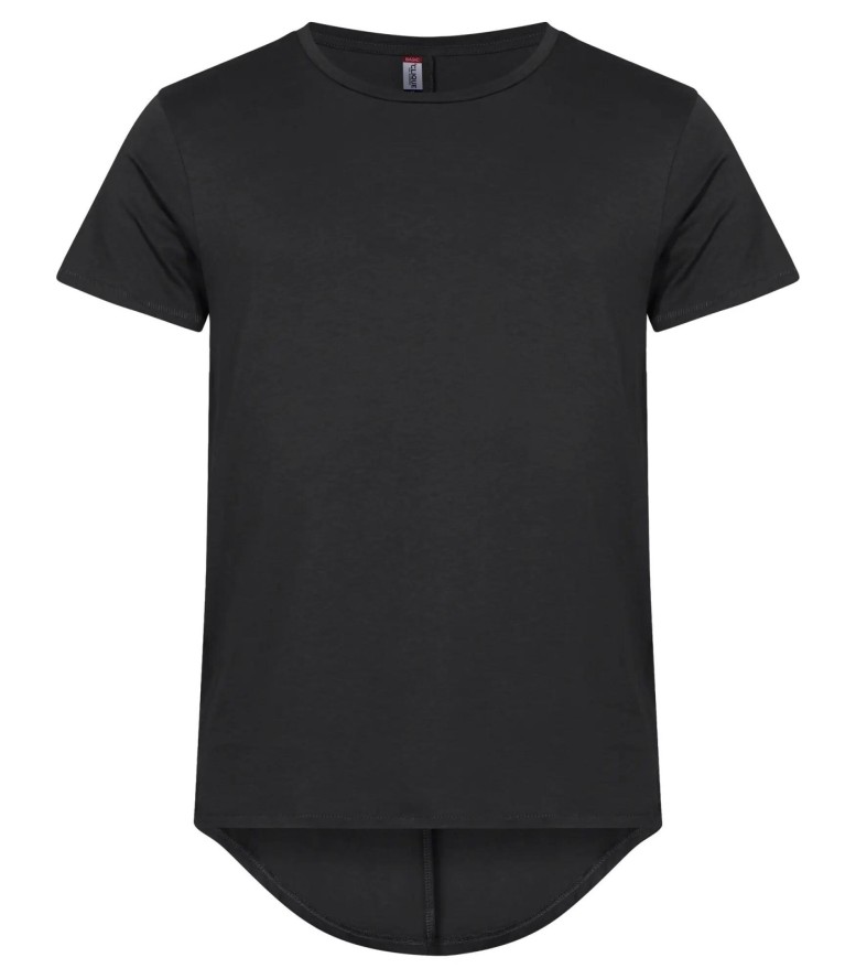 clique T-shirt męski Brooklyn z czystej bawełny, luźny dłuższy krój – Black