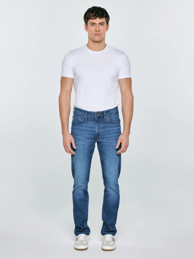 Jeansy męskie dopasowane granatowe Terry High Waist 552