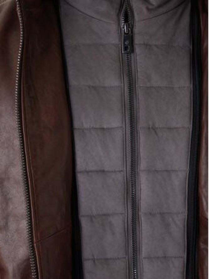 Milestone Kurtka skórzana Ms Barney 531063 21295 Brązowy Regular Fit