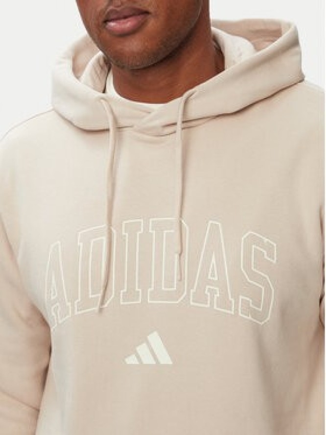 adidas Bluza Collegiate Script Graphic Hoodie KC7185 Beżowy Regular Fit
