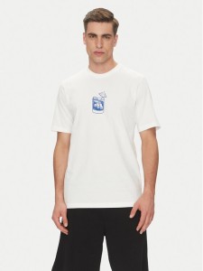 adidas T-Shirt Lounge Drink Graphic JJ4013 Biały Regular Fit
