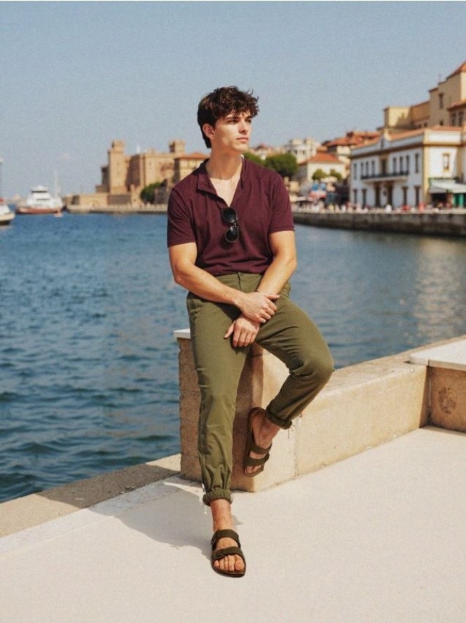 Koszulka polo - bordowy