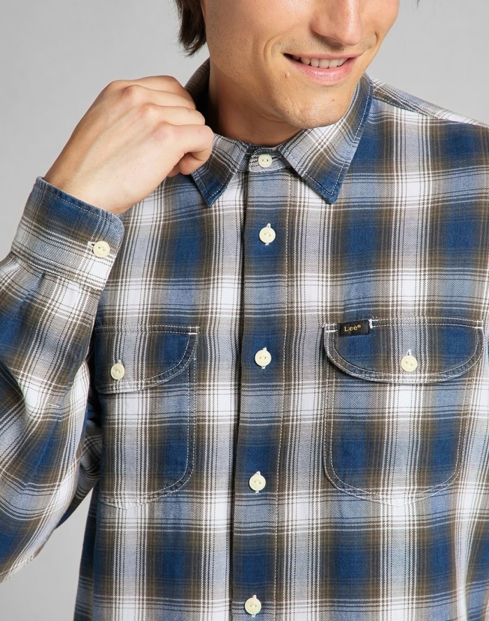 LEE WORKER SHIRT SERPICO GREEN L68HMJOJ 112140618