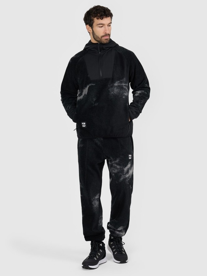 4F Polar loose z kapturem męski - czarny XL