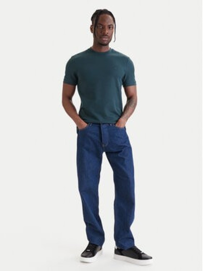 Calvin Klein Jeans T-Shirt Micro Waffle LV04RF206G Zielony Slim Fit