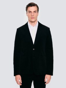 Marynarka męska sztruksowa czarna Pilos 906