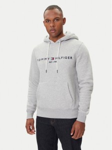 Tommy Hilfiger Bluza Core Logo MW0MW10752 Szary Regular Fit