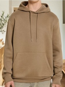 Bluza hoodie basic - brązowy