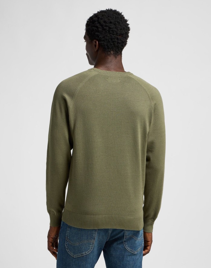 LEE MĘSKI SWETER CLEAN RAGLAN SWEATER MERCANTILE GREEN 112355673 LD46008526