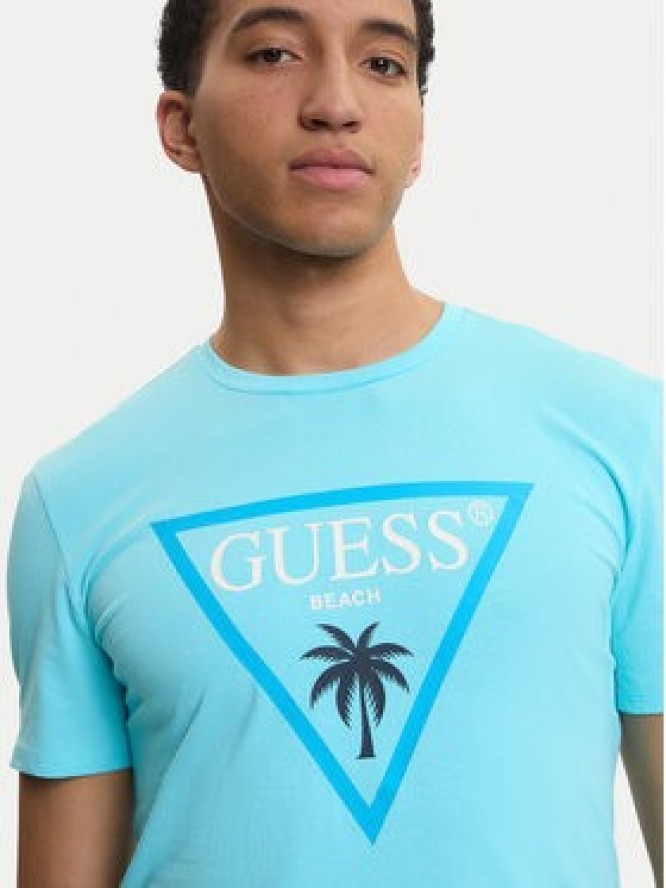 Guess T-Shirt F6GI09 J1314 Niebieski Slim Fit