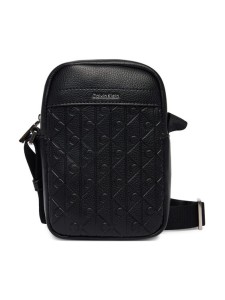 Calvin Klein Saszetka Emblem Aop Emboss Slim Reporter LV04D3228G Czarny