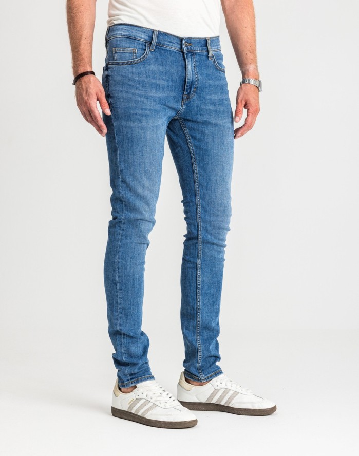 Męskie Spodnie Jeansowe Mustang Style Frisco Skinny Denim Blue 1017117 5000 682