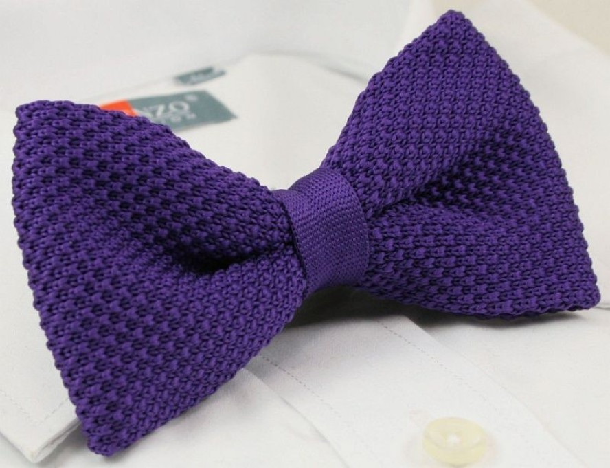 Fioletowa Mucha Typu Knit - Alties