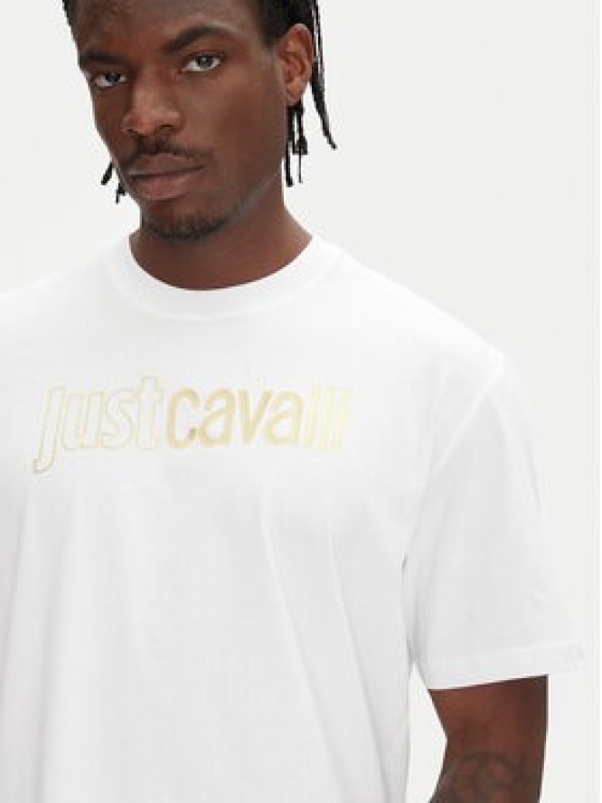 Just Cavalli T-Shirt 78OAHT16 Biały Regular Fit