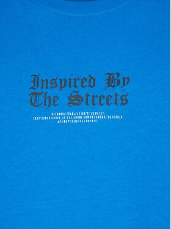 Redefined Rebel T-Shirt Rafael 221165GOTS Niebieski Regular Fit