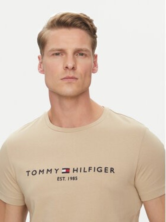 Tommy Hilfiger T-Shirt Logo MW0MW11797 Beżowy Regular Fit