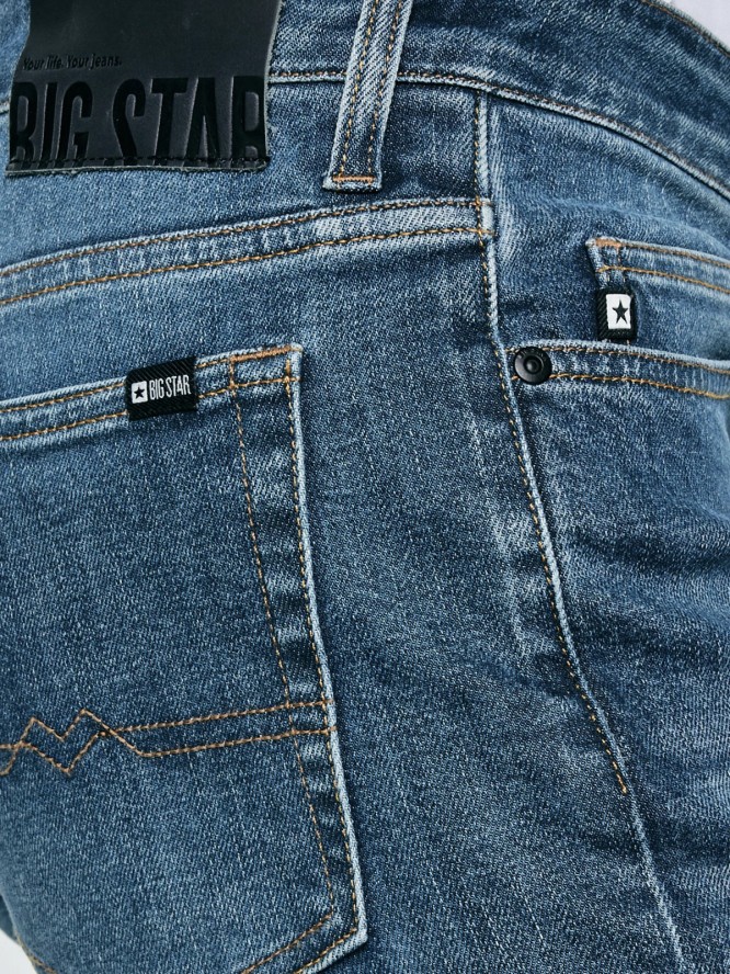 Jeansy męskie dopasowane niebieskie Terry High Waist 329