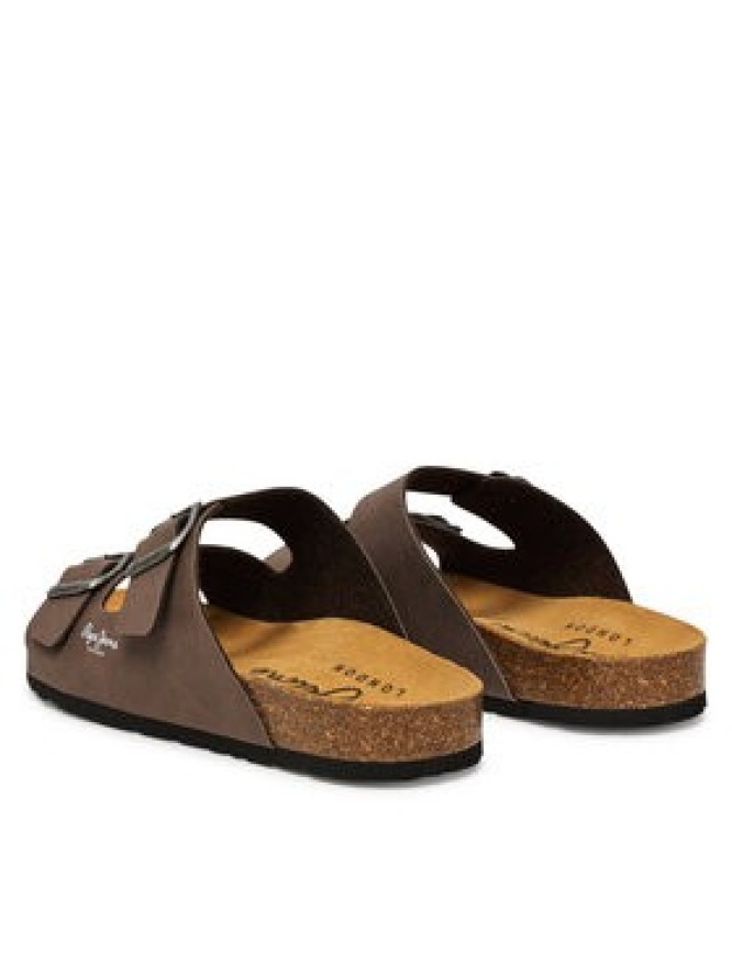 Pepe Jeans Klapki Bio M Double Chicago PMS90110 Brązowy