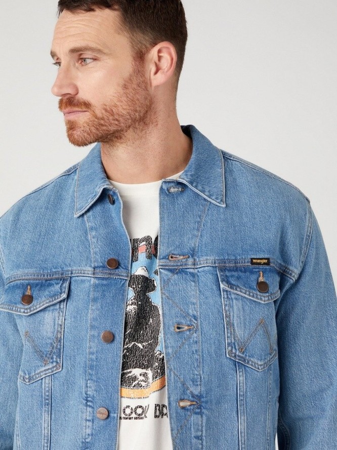 WRANGLER AUTHENTIC JACKET MĘSKA KURTKA JEANSOWA JEANS LOGO Jacket Empire W410EL44L 112329005