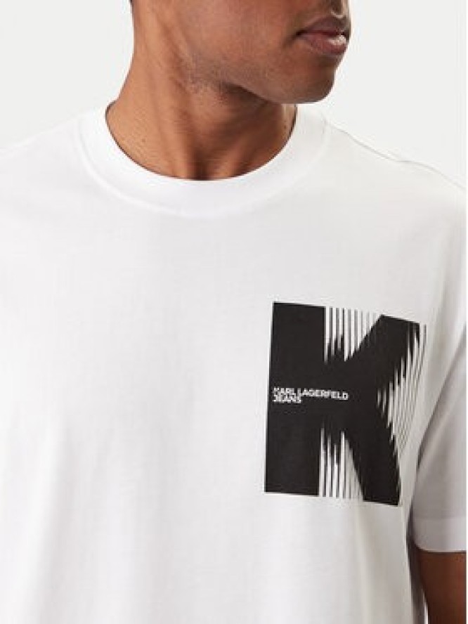 Karl Lagerfeld Jeans T-Shirt B1M17066 Biały Regular Fit