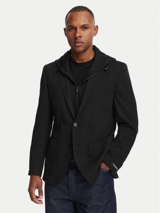 KARL LAGERFELD Marynarka 155684-562023 Czarny Modern Fit