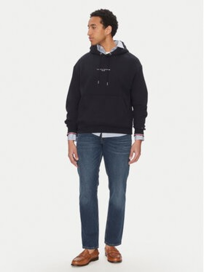 Tommy Hilfiger Bluza Small Logo MW0MW38950 Granatowy Regular Fit