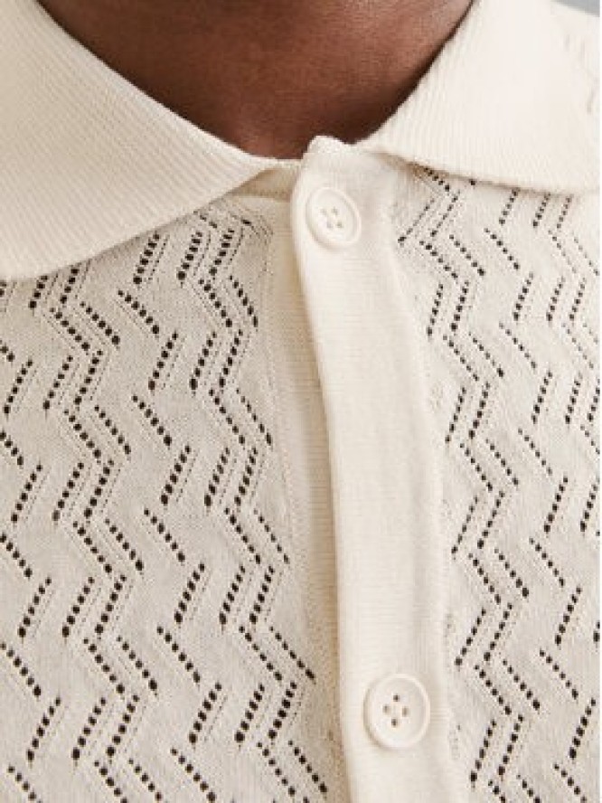 Jack & Jones Koszula Tyler 12272863 Écru Loose Fit