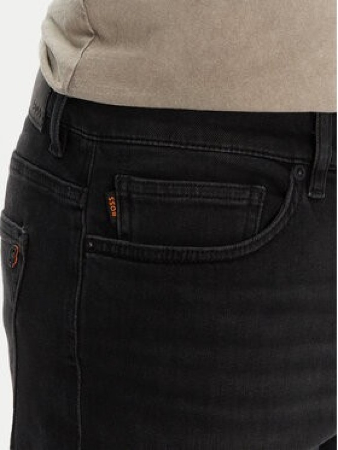 BOSS Szorty jeansowe Delaware Shorts Bo 50540271 Czarny Slim Fit