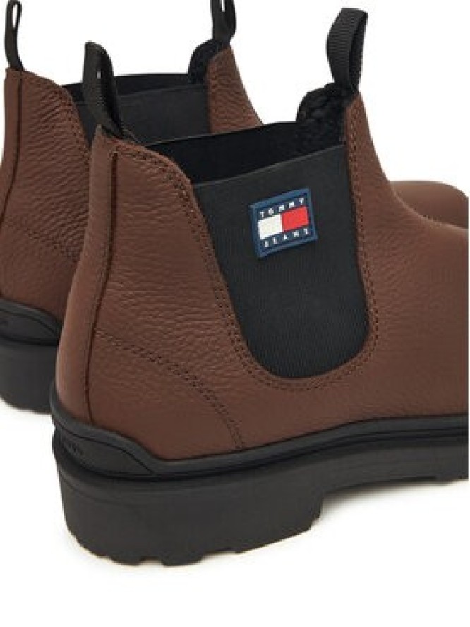 Tommy Jeans Sztyblety Tjm Chelsea Leather Wl EM0EM01670 Brązowy