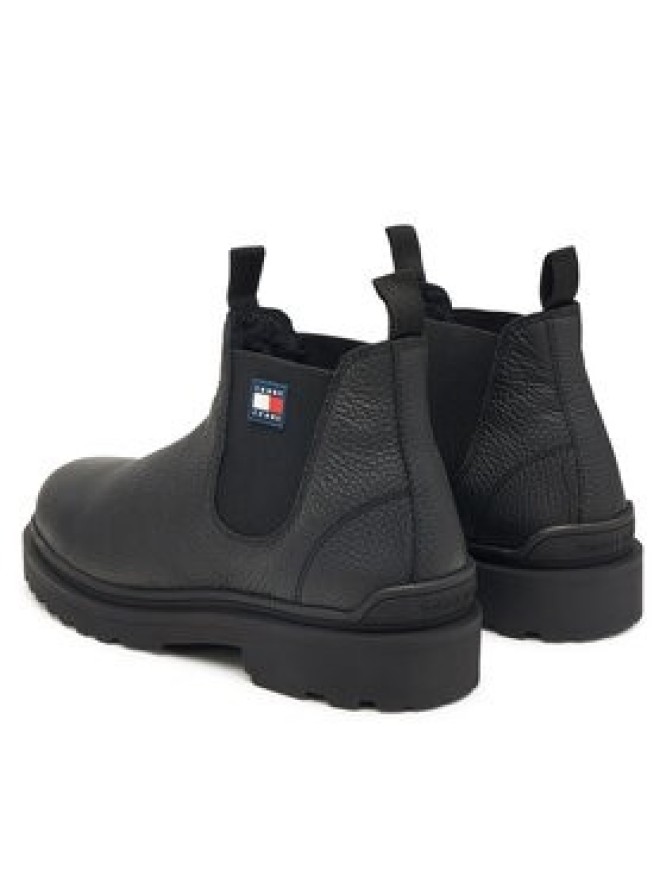 Tommy Jeans Sztyblety Tjm Chelsea Leather Wl EM0EM01670 Czarny