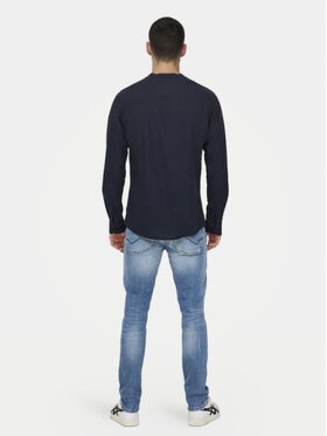 Only & Sons Koszula Caiden 22019173 Granatowy Slim Fit