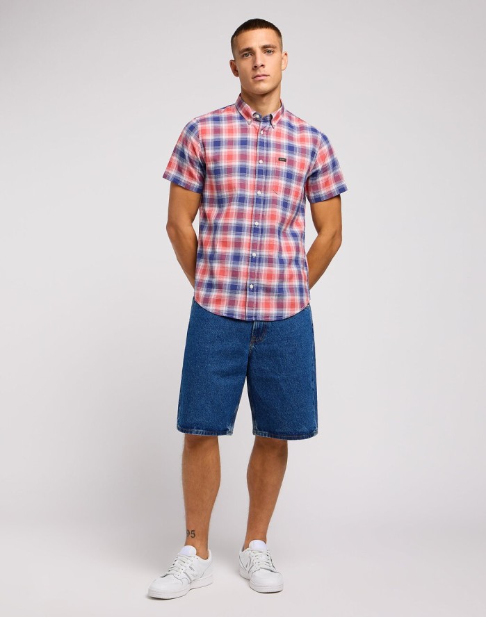 LEE MESKIE SPODNIE ASHER SHORT MID STONE WASH 112349331 L70U018040