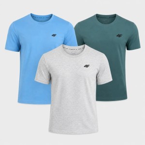 KOMPLET KOSZULEK MĘSKICH 4F ZESTAW 3PAK T-SHIRT SPORTOWY NA CO DZIEŃ