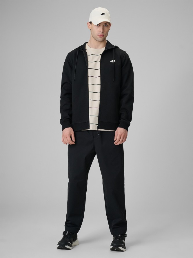 4F Bluza dresowa regular z kapturem męska - czarna XL