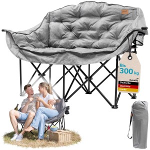 Krzesło kempingowe, składane, fotel podwójny, tapicerowany Hygge, do 300kg
